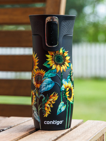 Mug isotherme Contigo West Loop 2.0 470 ml - Tournesols - Noir