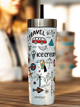 Mug thermique avec paille Contigo Luxe Tumbler 720ml - Summer - Salt