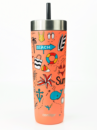 Taza térmica con paja Contigo Luxe Tumbler 720ml - Summer - Coral