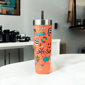 Mug thermique avec paille Contigo Luxe Tumbler 720ml - Summer - Coral