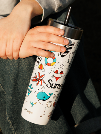 Thermobecher mit strohhalm Contigo Luxe Tumbler 720ml - Summer - Salt