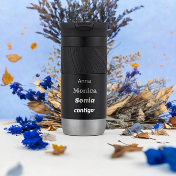 Taza térmica Contigo Byron 2.0 470ml con grabado - Negro brillante