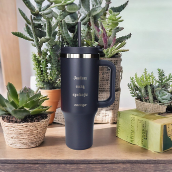 Becher mit Thermalwasser mit Gravur Streeterville Tumbler 1200 ml - Darkstone