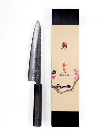 Aka Tori Engraved Damascus Steel 8" Chef's Knife - Tokyo Black
