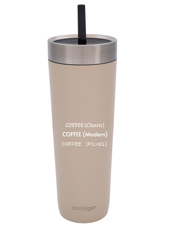 Thermobecher mit strohhalm Luxe Tumbler 720ml mit Gravur - Brown Sugar