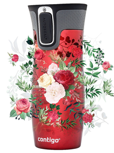 Taza térmica Contigo West Loop 2.0 470 ml Flores - rojo